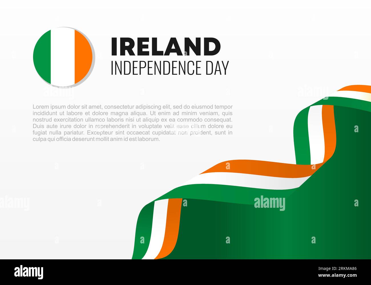 Ireland independence day background banner poster for national celebration Stock Vector Image