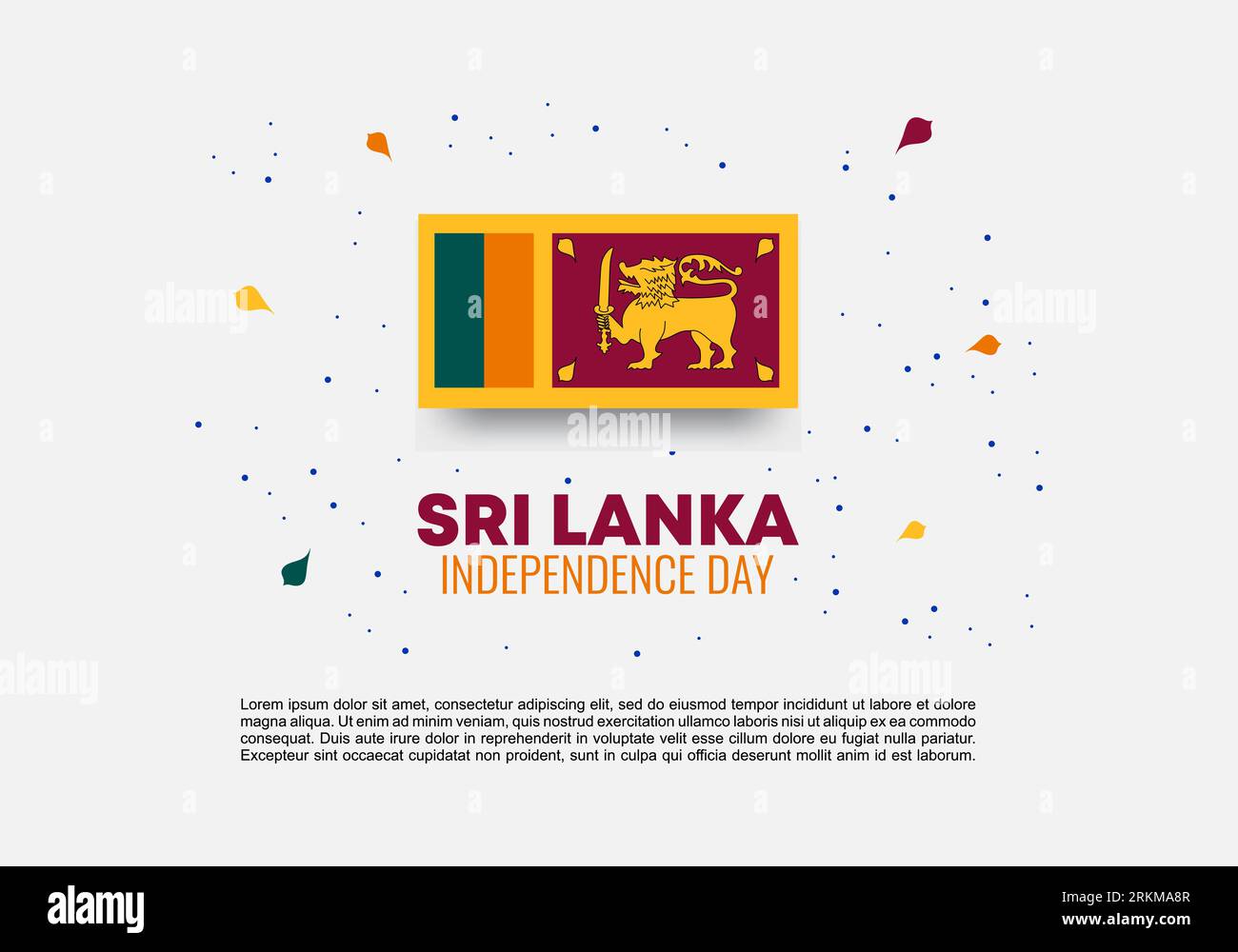Sri lanka independence day background banner poster for national celebration on February 4 th. Stock Vector