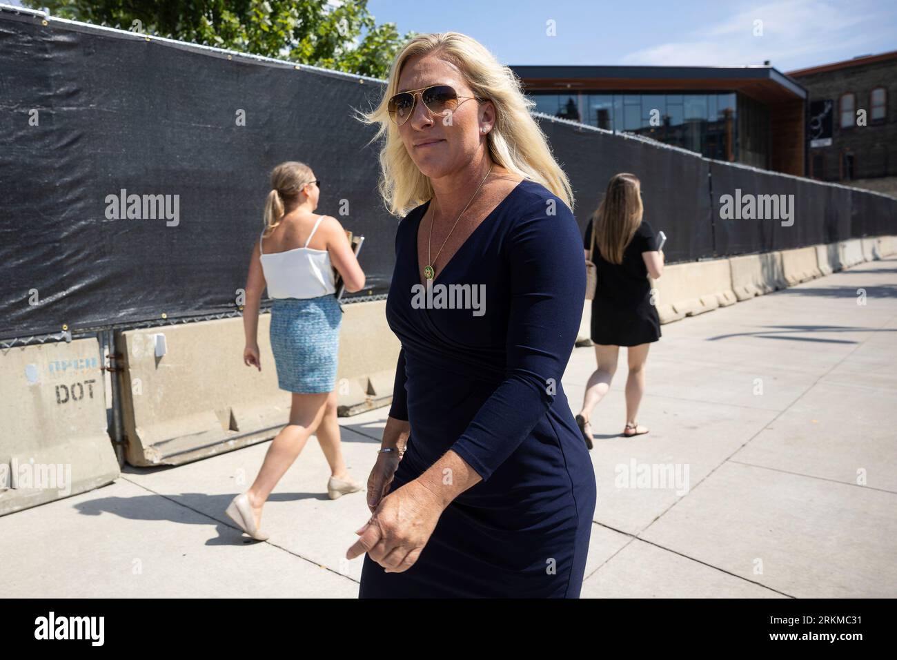 Rep. Marjorie Taylor Greene (RGa.) is seen outside Fiserv Forum in
