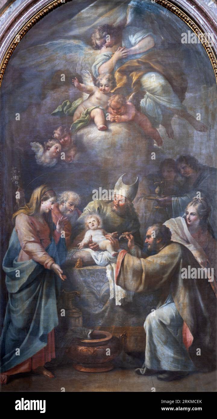 Chiesa Di Santa Caterina Da Siena NAPLES, ITALY - APRIL 20, 2023: The painting of Circumcision of Jesus