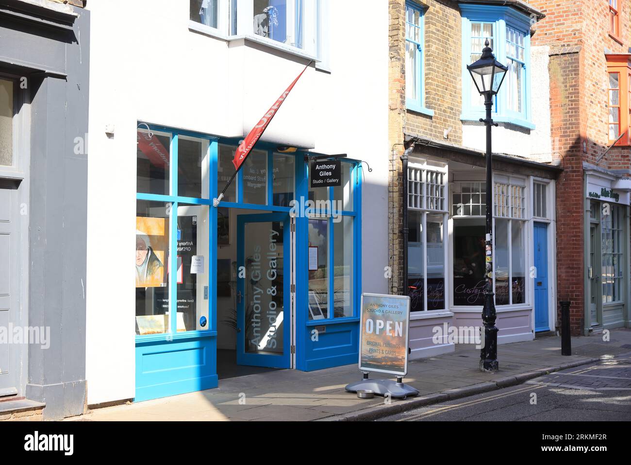 Anthony Giles gallery/studio on Lombard Street in Margate's pretty Old
