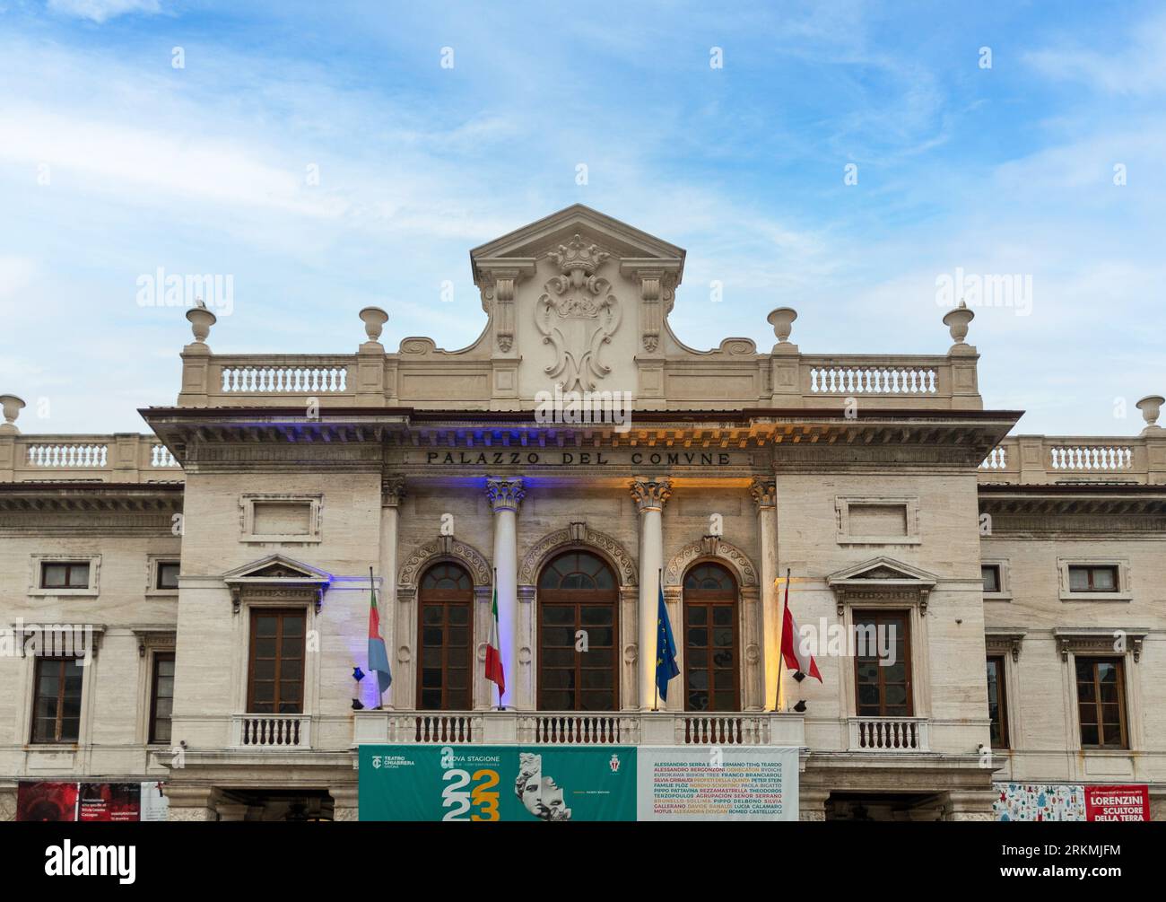Highsection of the Palazzo Civico (Civic Palace), town hall of the