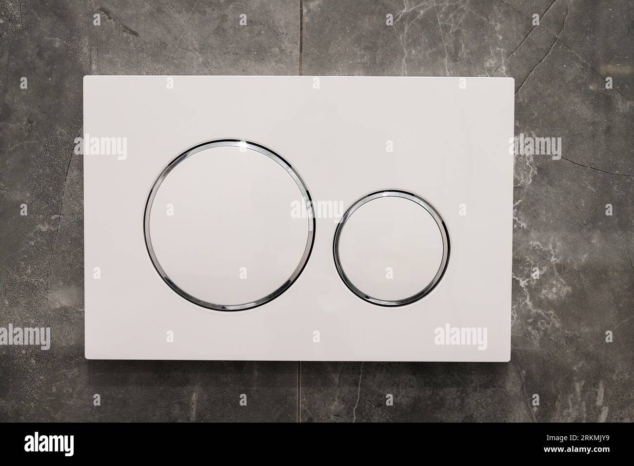Two closeup buttons for flushing water into the toilet Stock Photo Alamy