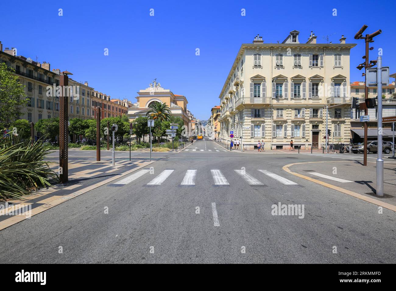 Road in the center in Nice city, France Stock Photo