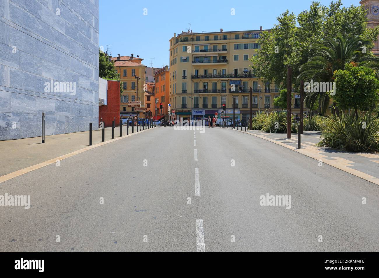 Road in the center in Nice city, France Stock Photo