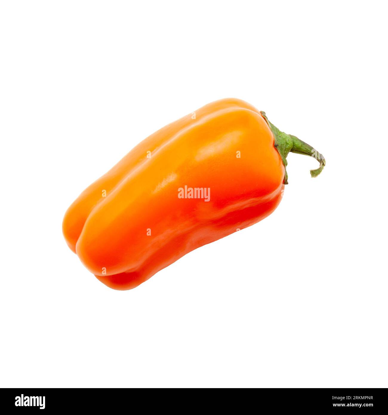 One yellow chili pepper on white background Stock Photo - Alamy