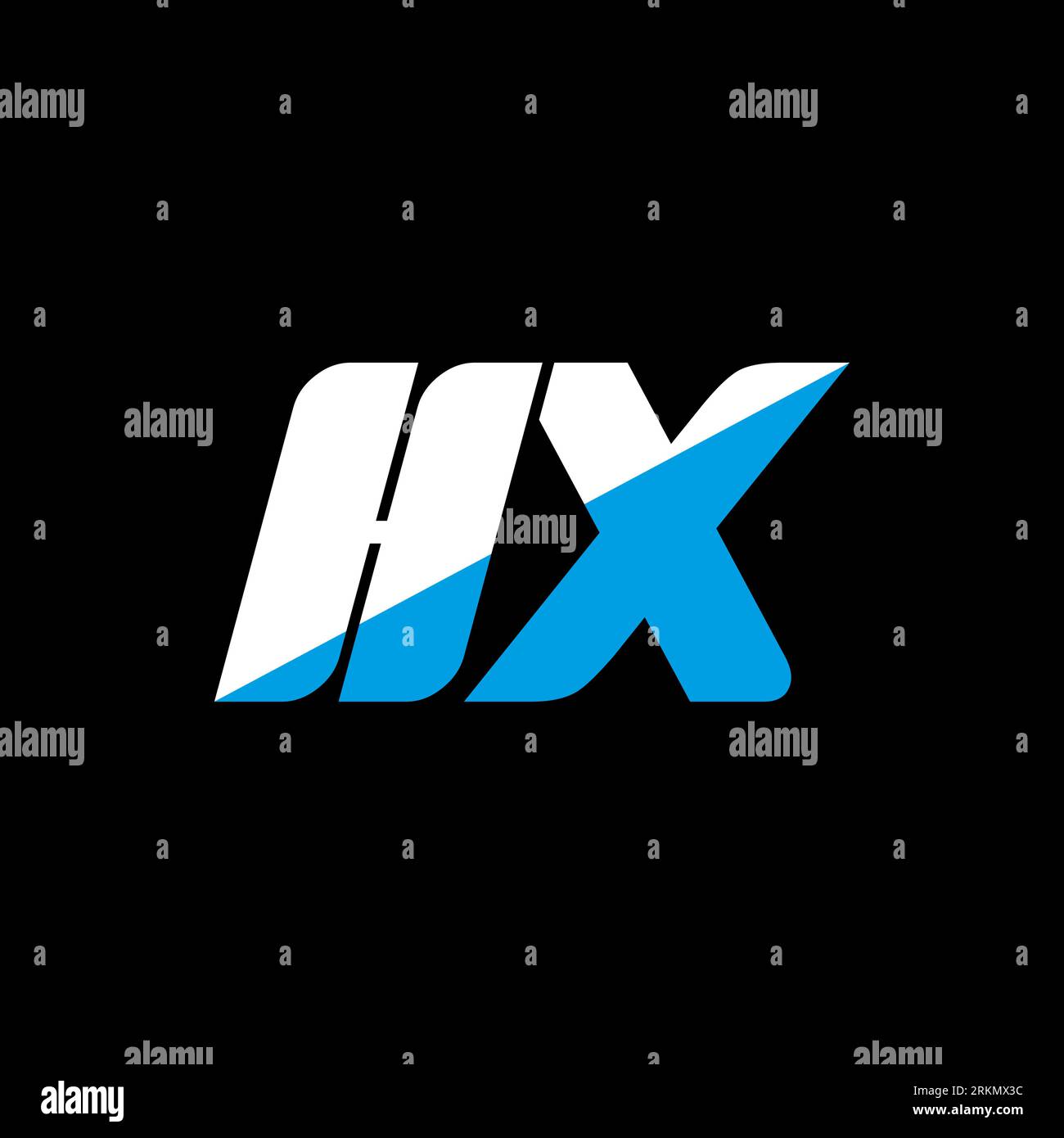HX letter logo design on black background. HX creative initials letter ...