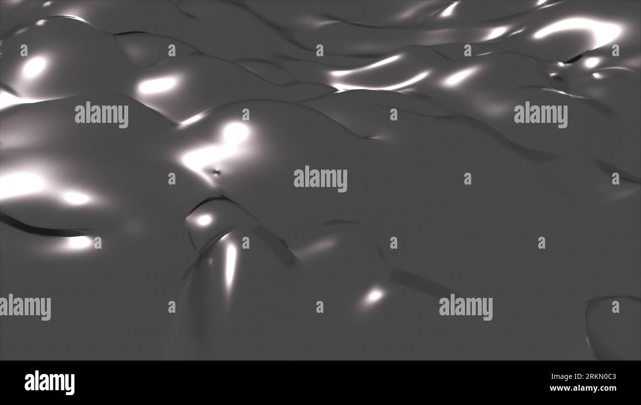 Abstract silver waves. Computer generated 3d render Stock Photo - Alamy