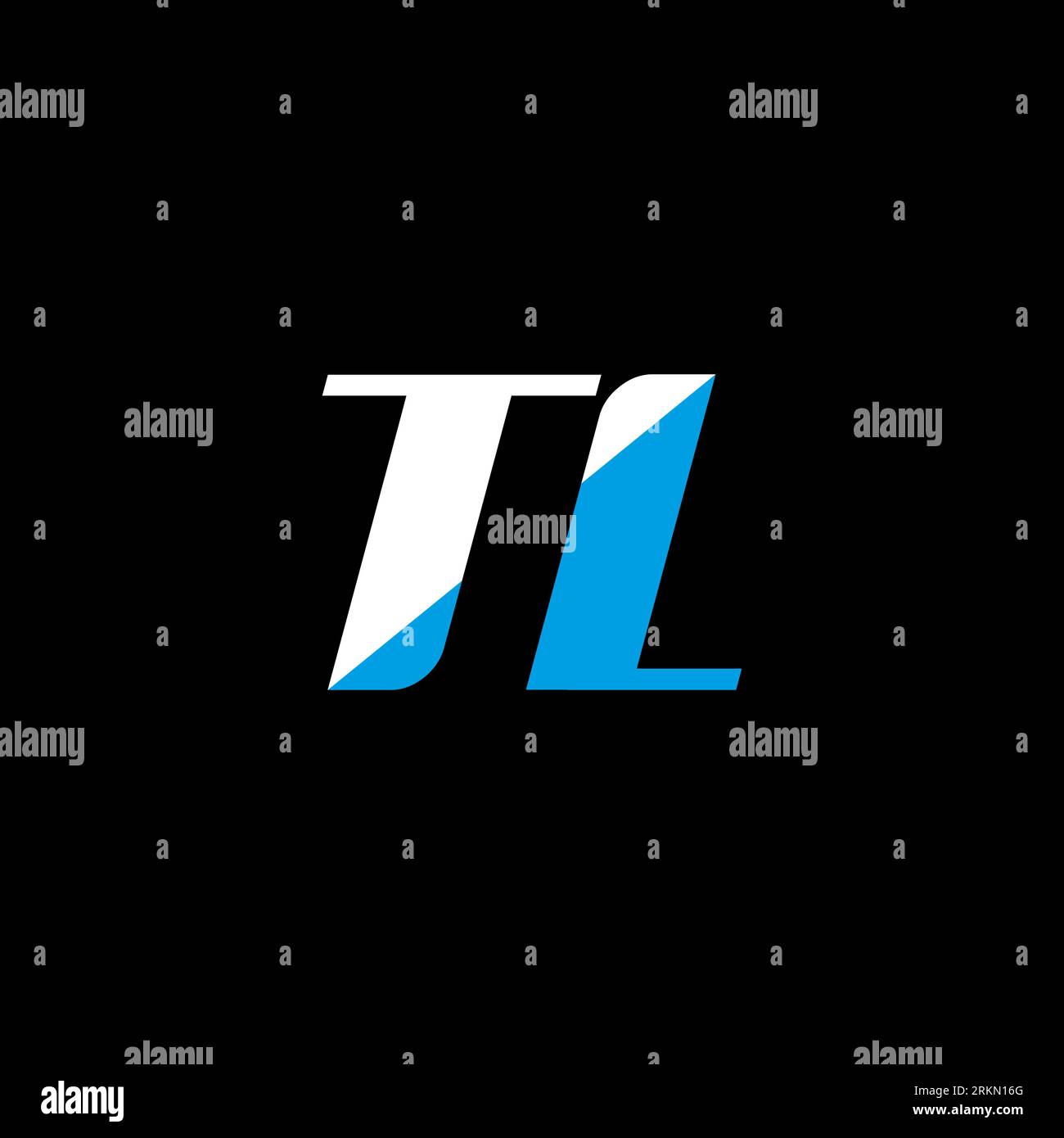 TL letter logo design on black background. TL creative initials letter logo concept. TL icon design. TL white and blue letter icon design on black bac Stock Vector