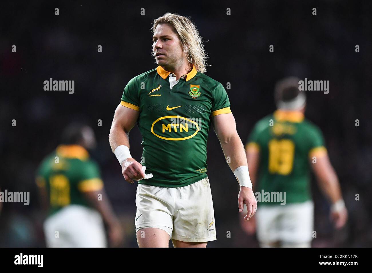 Faf de Klerk of South Africa during the International match South Africa vs New Zealand at Twickenham Stadium, Twickenham, United Kingdom, 25th August 2023 (Photo by Mike Jones/News Images) in, on 8/25/2023