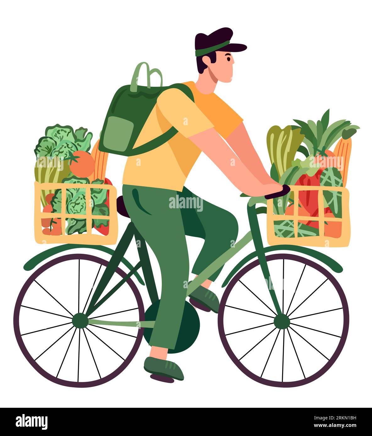 Grocery Delivery Boy On Bike