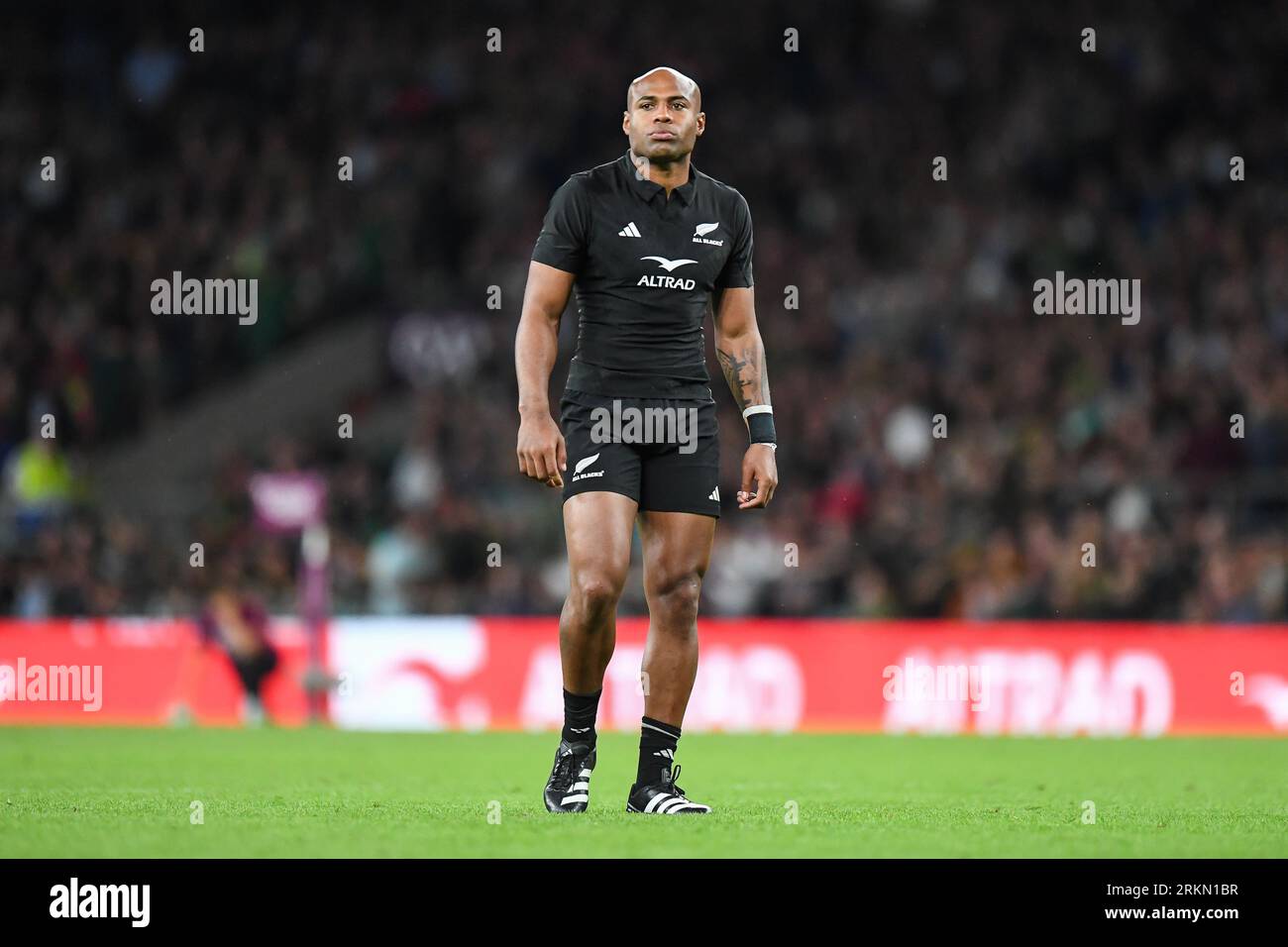 Mark Telea of New Zealand during the International match South Africa vs New Zealand at Twickenham Stadium, Twickenham, United Kingdom, 25th August 2023 (Photo by Mike Jones/News Images) in, on 8/25/2023. (Photo by Mike Jones/News Images/Sipa USA) Credit: Sipa USA/Alamy Live News Stock Photo