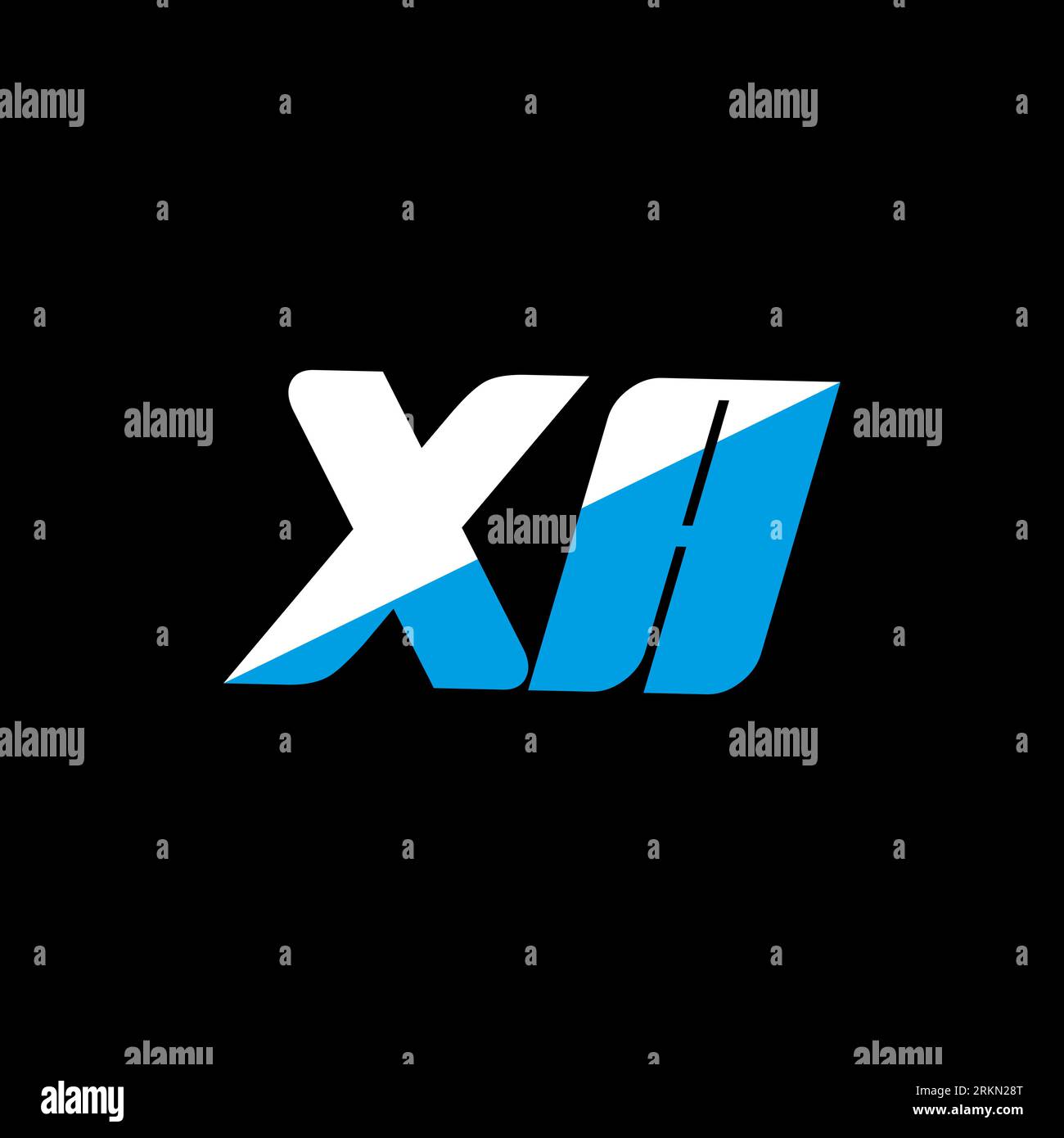 XA letter logo design on black background. XA creative initials letter logo concept. XA icon design. XA white and blue letter icon design on black bac Stock Vector