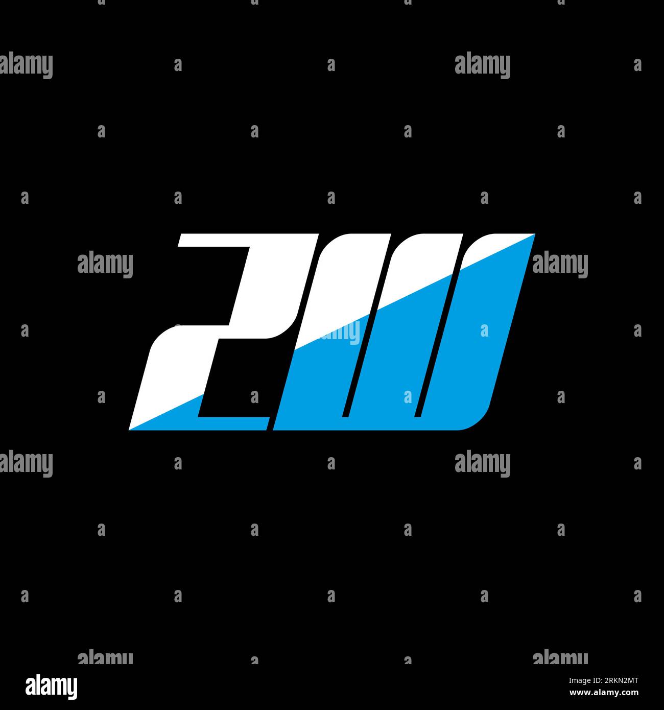 ZW letter logo design on black background. ZW creative initials letter ...
