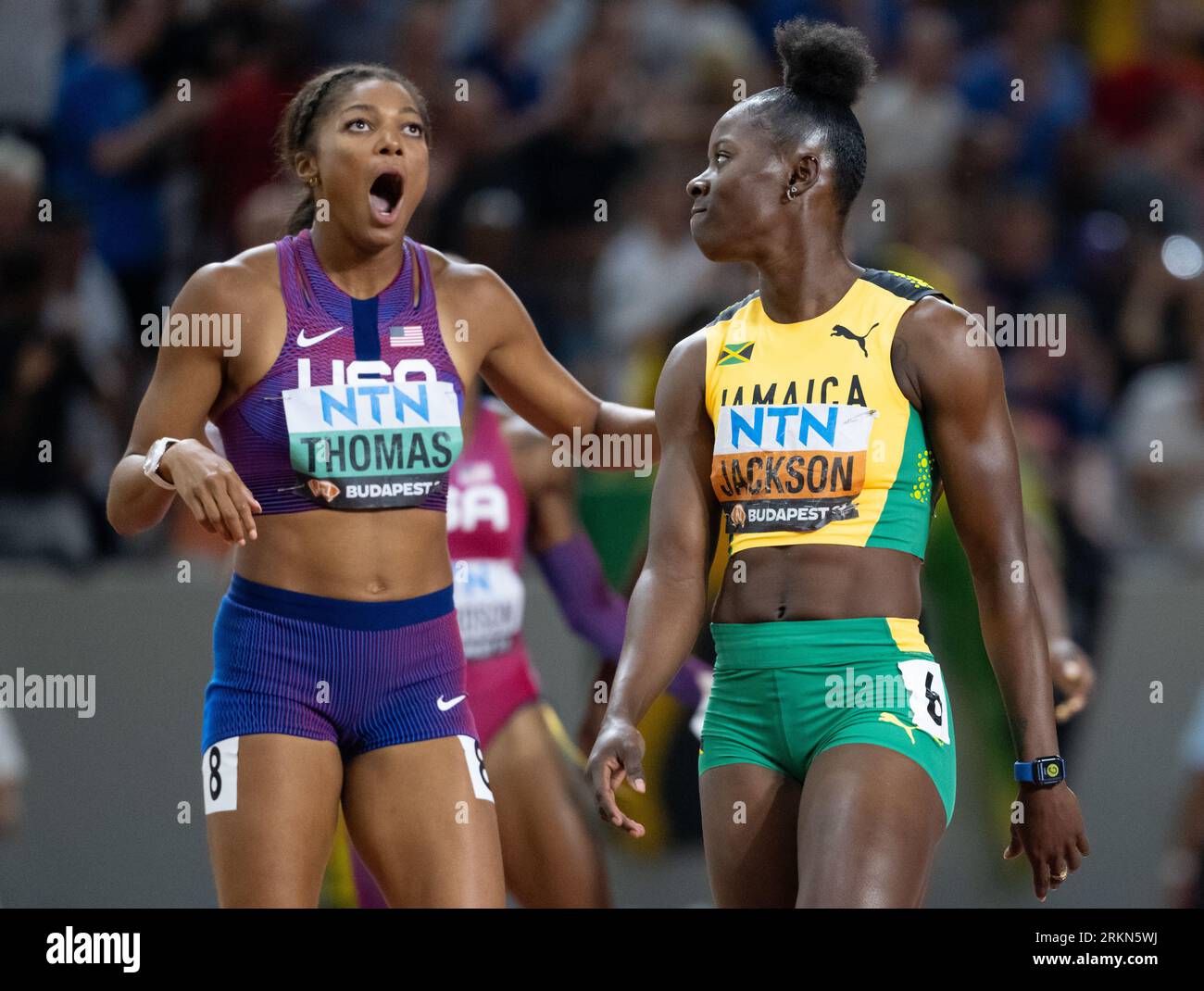 Budapest, Hungary. 25th Aug, 2023. Athletics World Championships, 200m