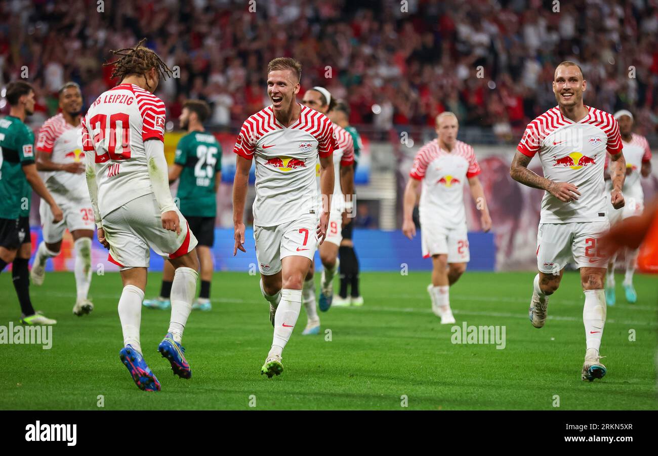 Leipzig, Germany. 25th Aug, 2023. Soccer Bundesliga, Matchday 2, RB