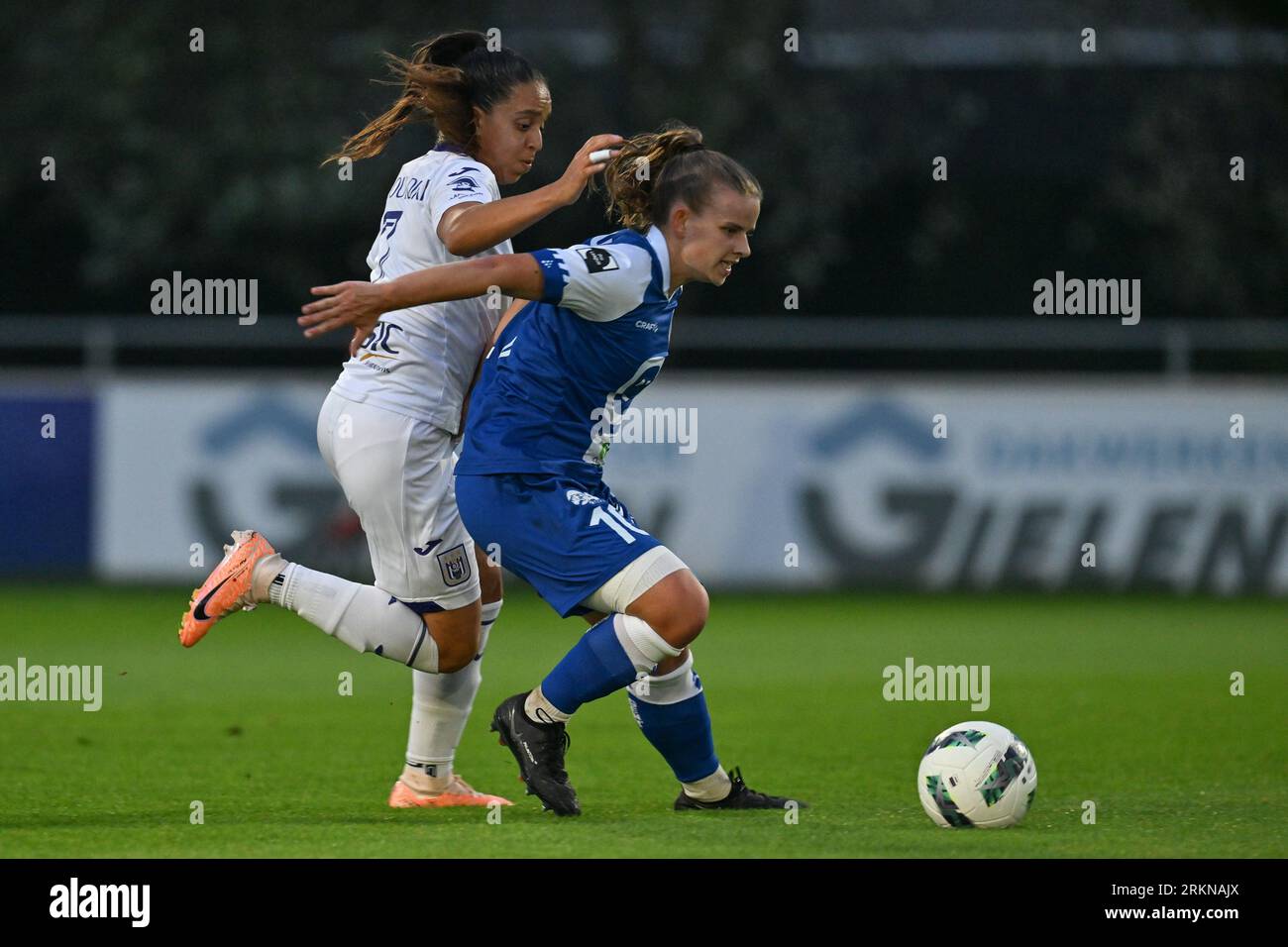 Esther Buabadi (24) of Anderlecht pictured fighting for the ball
