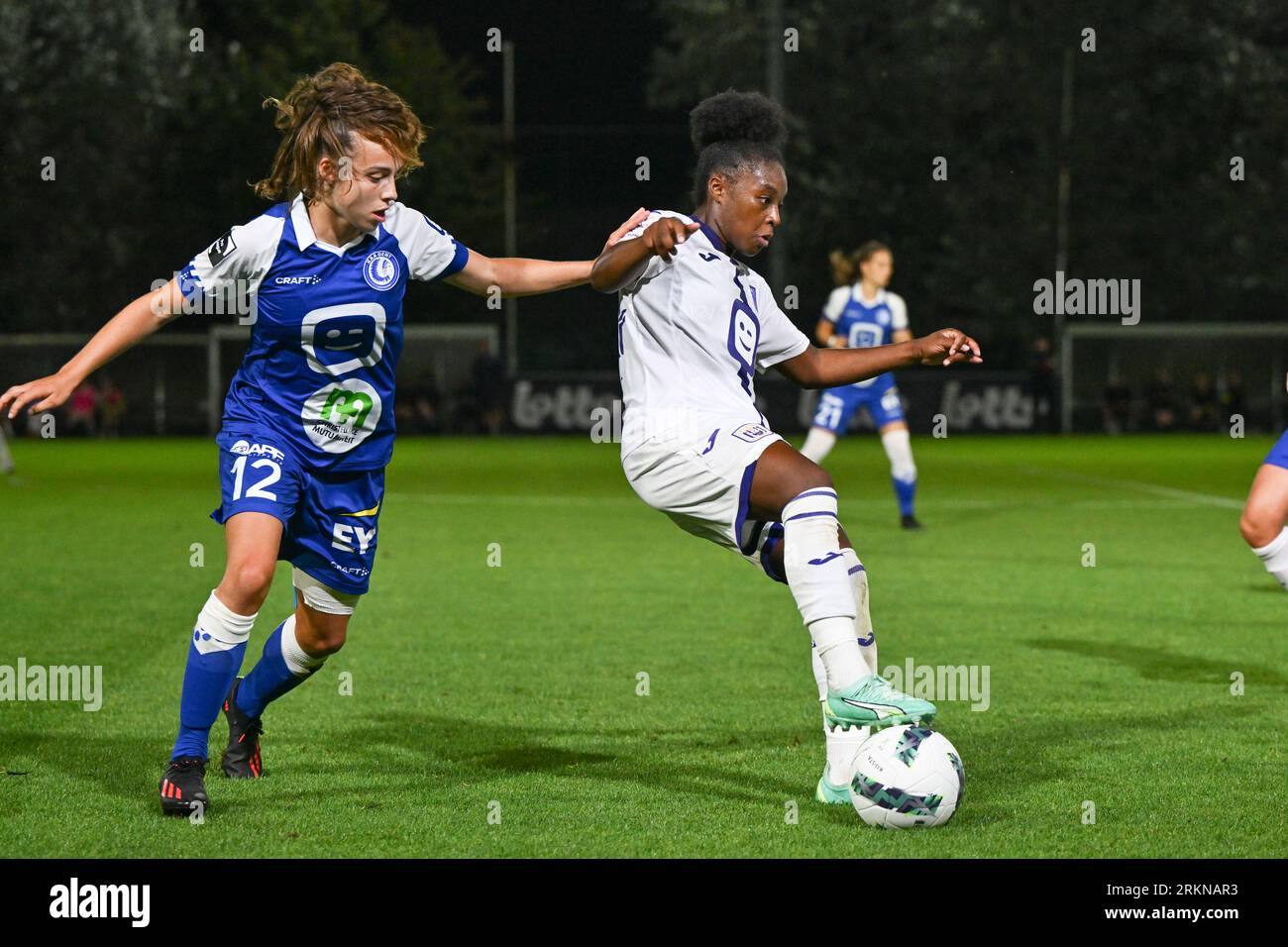 Esther Buabadi (24) of Anderlecht pictured fighting for the ball