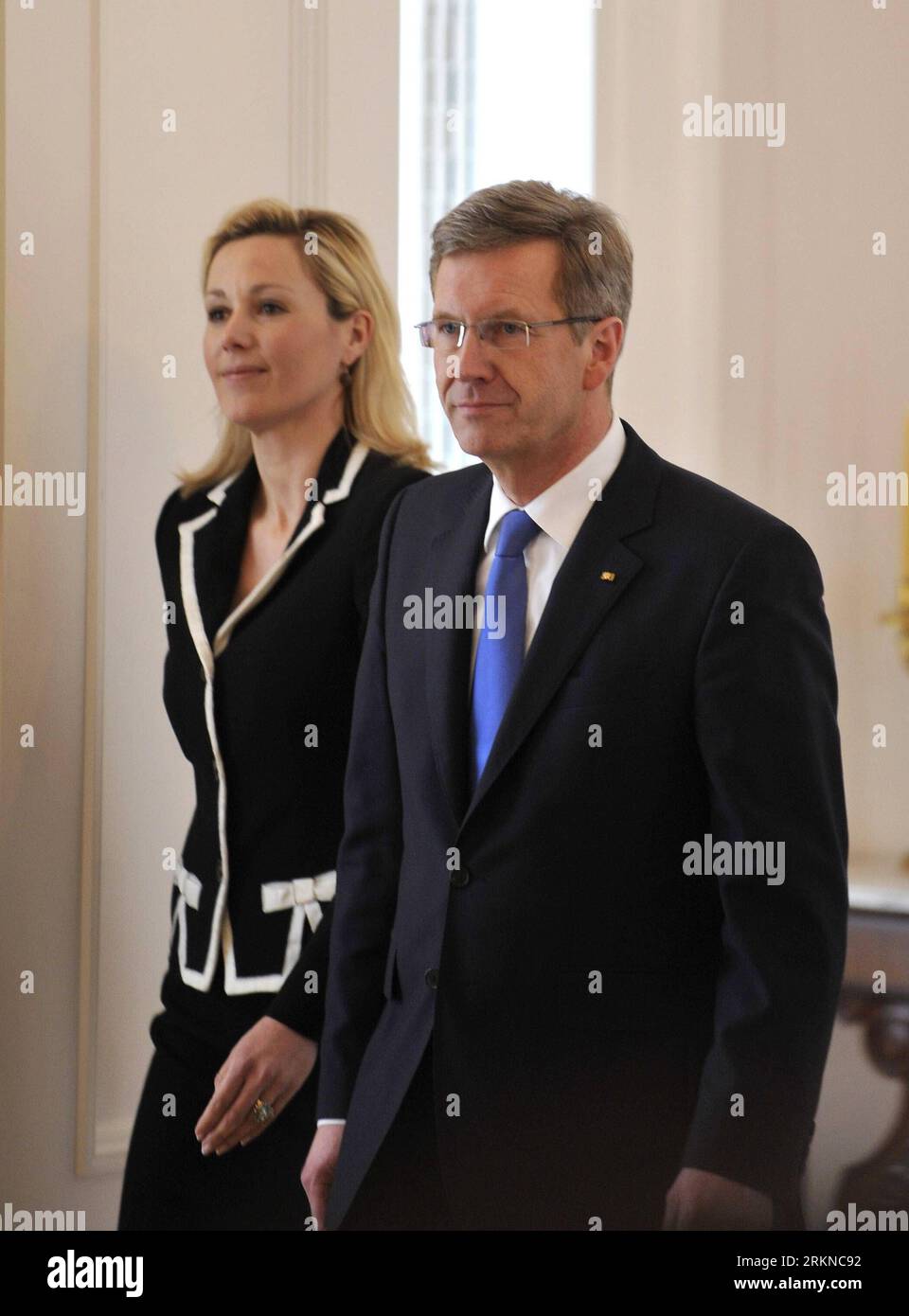 (120217) -- BERLIN, Feb. 17, 2012 (Xinhua) -- German President Christian Wulff (L) and his wife Bettina arrive for making a statement of resignation in the presidential residence in Berlin, Feb. 17, 2012. (Xinhua/Ma Ning) GERMANY-PRESIDENT-RESIGNATION PUBLICATIONxNOTxINxCHN   120217 Berlin Feb 17 2012 XINHUA German President Christian Wulff l and His wife Bettina Arrive for Making a Statement of Resignation in The Presidential Residence in Berlin Feb 17 2012 XINHUA MA Ning Germany President Resignation PUBLICATIONxNOTxINxCHN Stock Photo