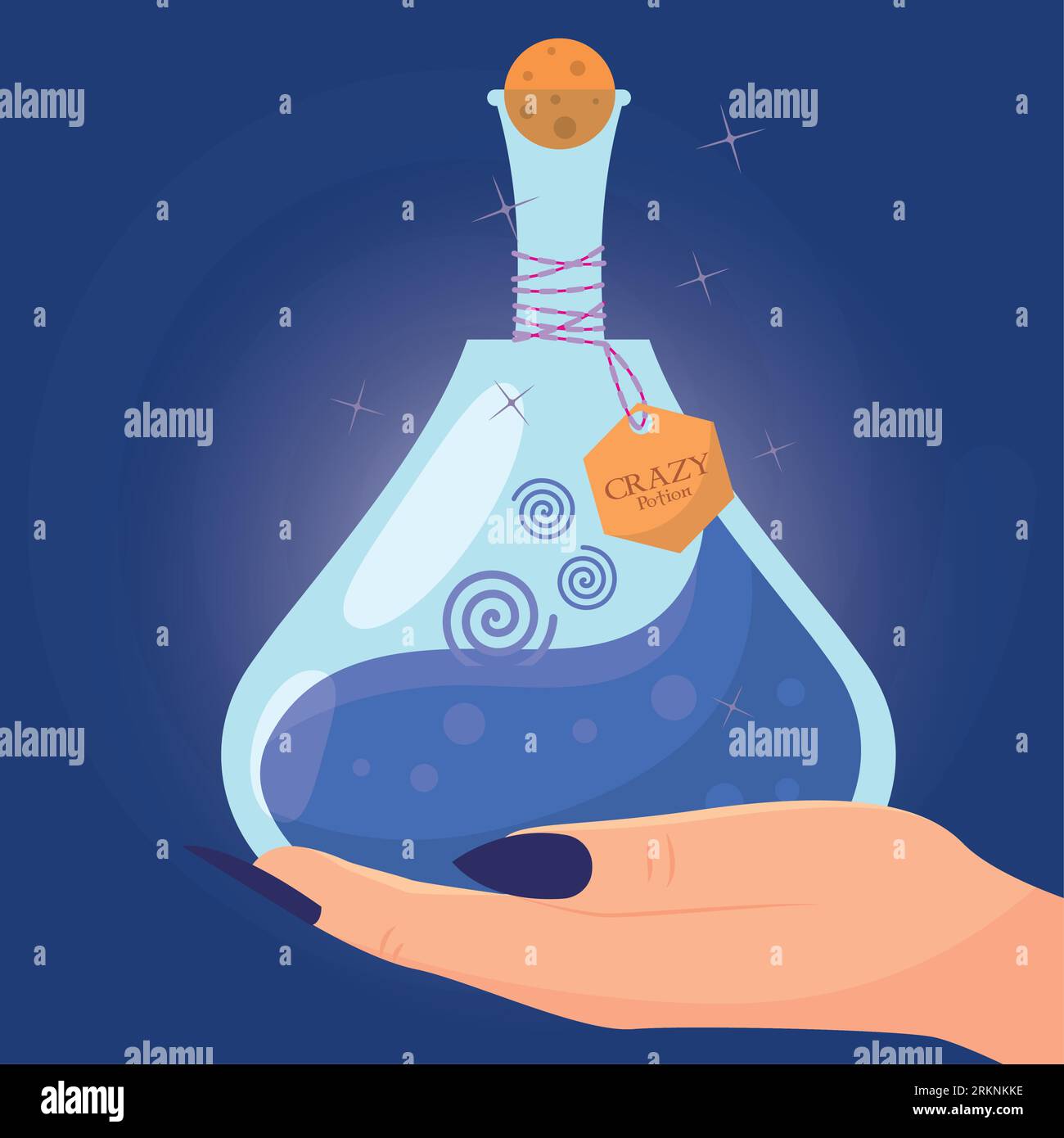 Hand holding a magical crazy potion elixir Vector Stock Vector Image ...