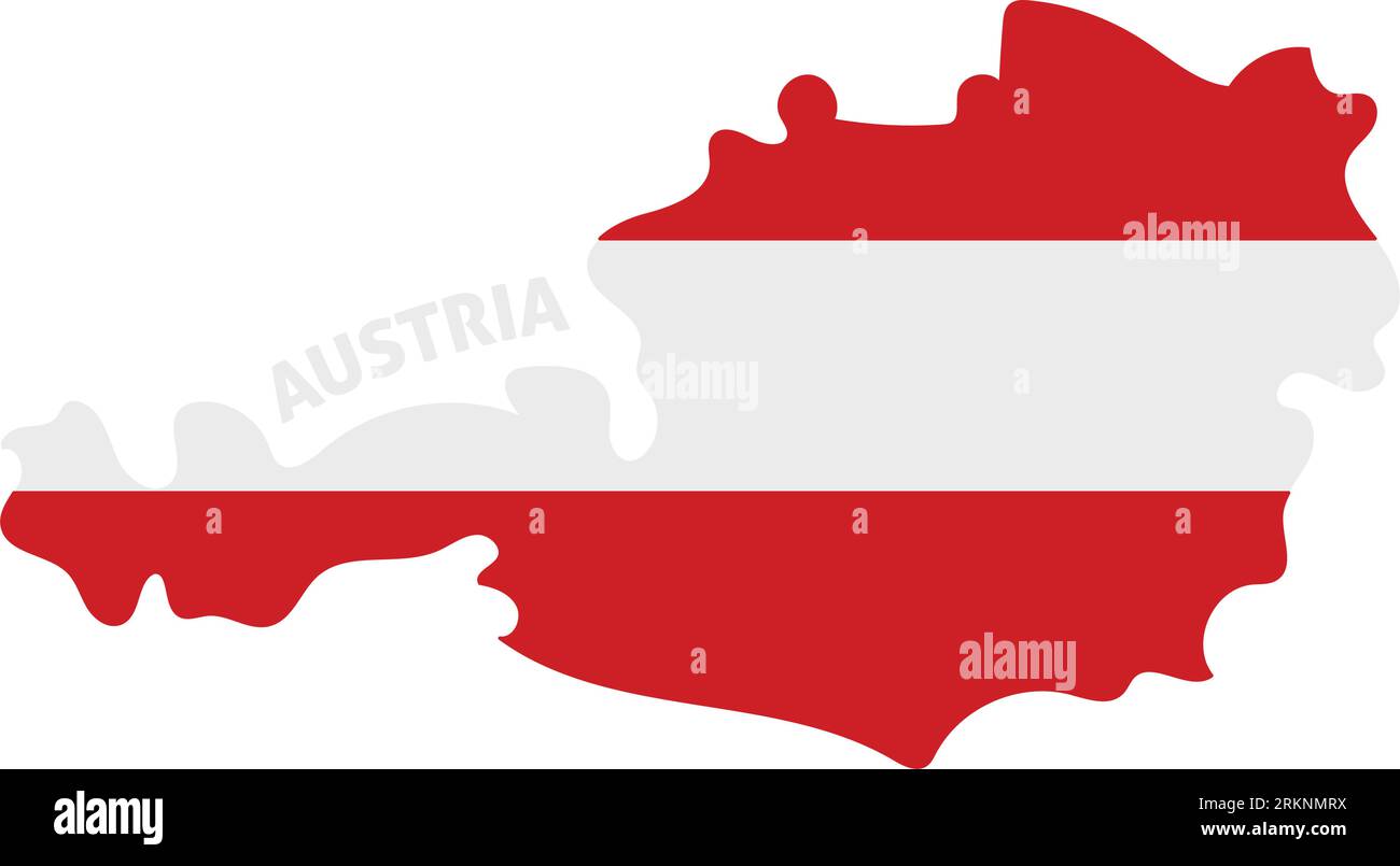 Isolated colored map of Austria with its flag Vector Stock Vector