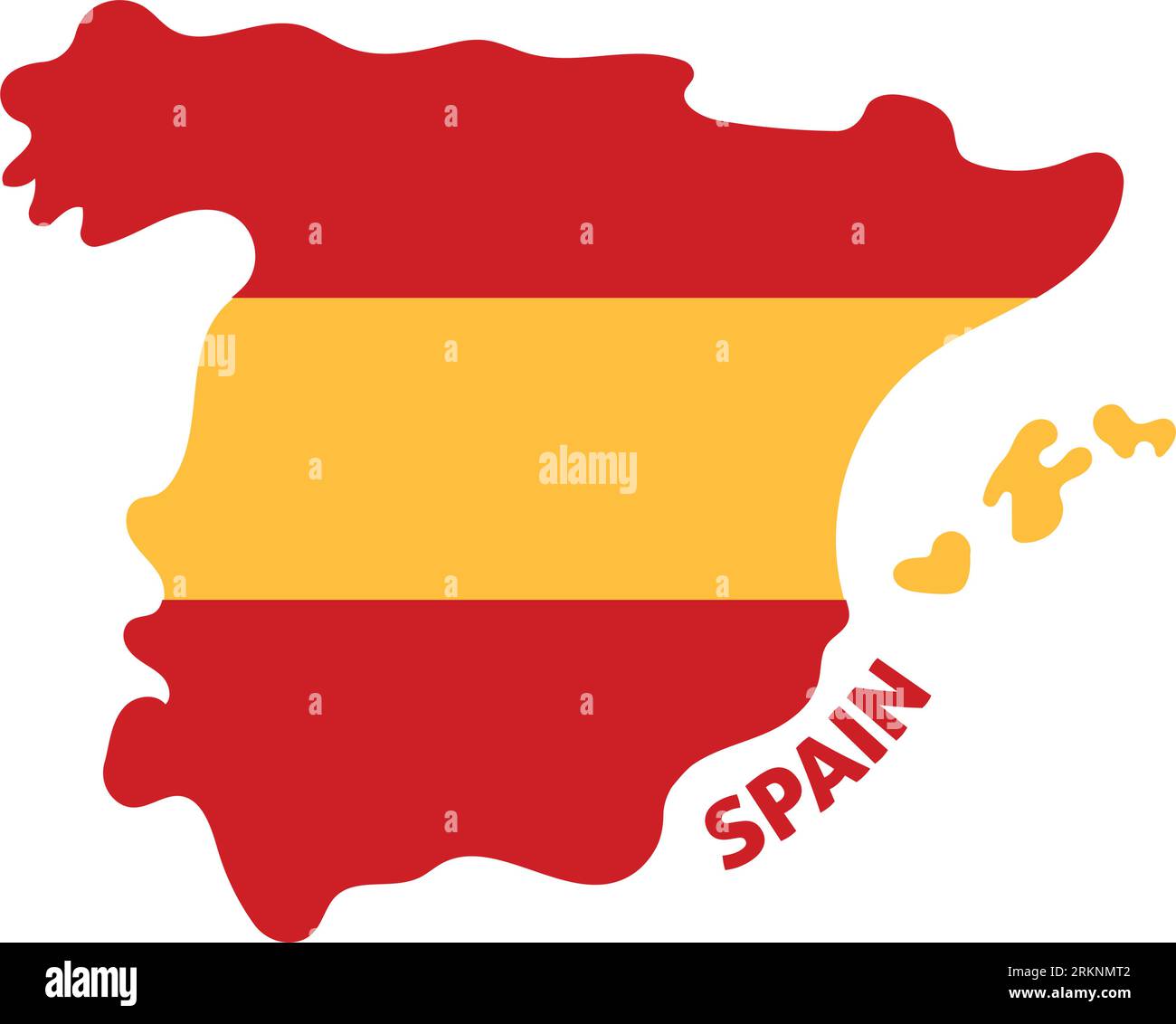 Isolated colored map of Spain with its flag Vector Stock Vector Image &amp; Art - Alamy