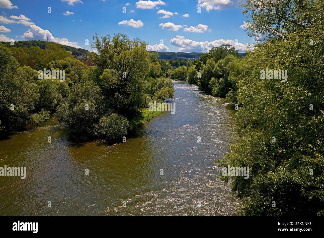distributary of the Fulda River, Germany, Lower Saxony, Hannoversch Muenden Stock Photo