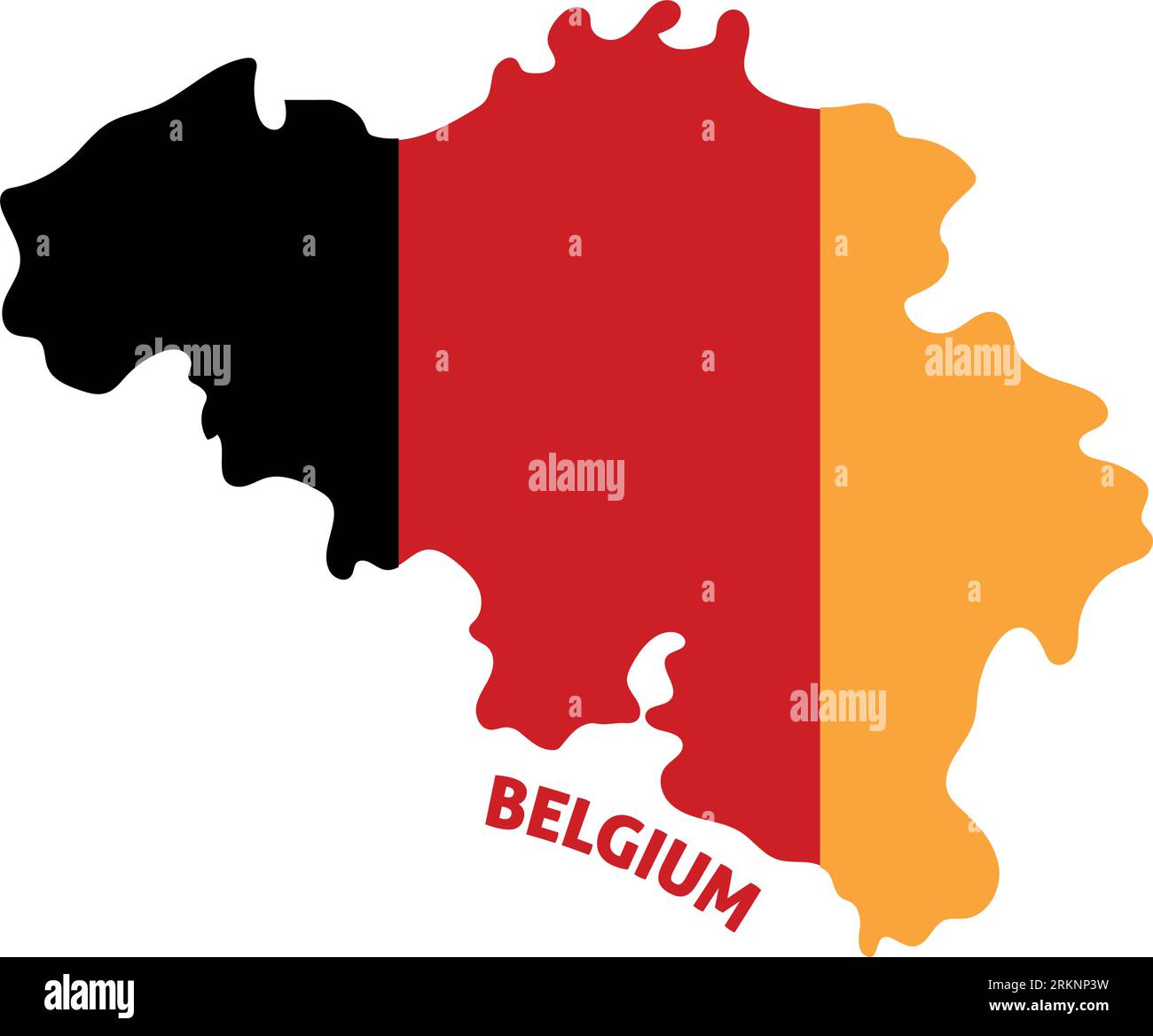 Isolated colored map of Belgium with its flag Vector Stock Vector Image ...