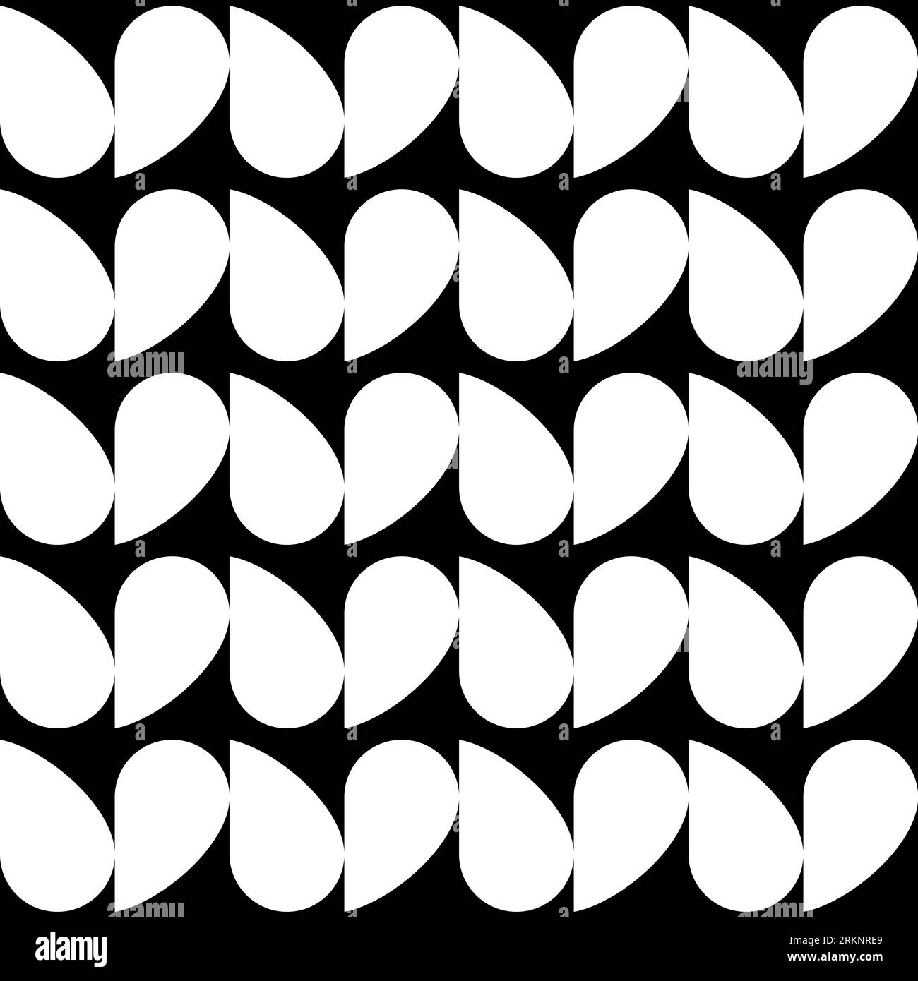 Seamless pattern with geometric motifs in black and white Stock Photo