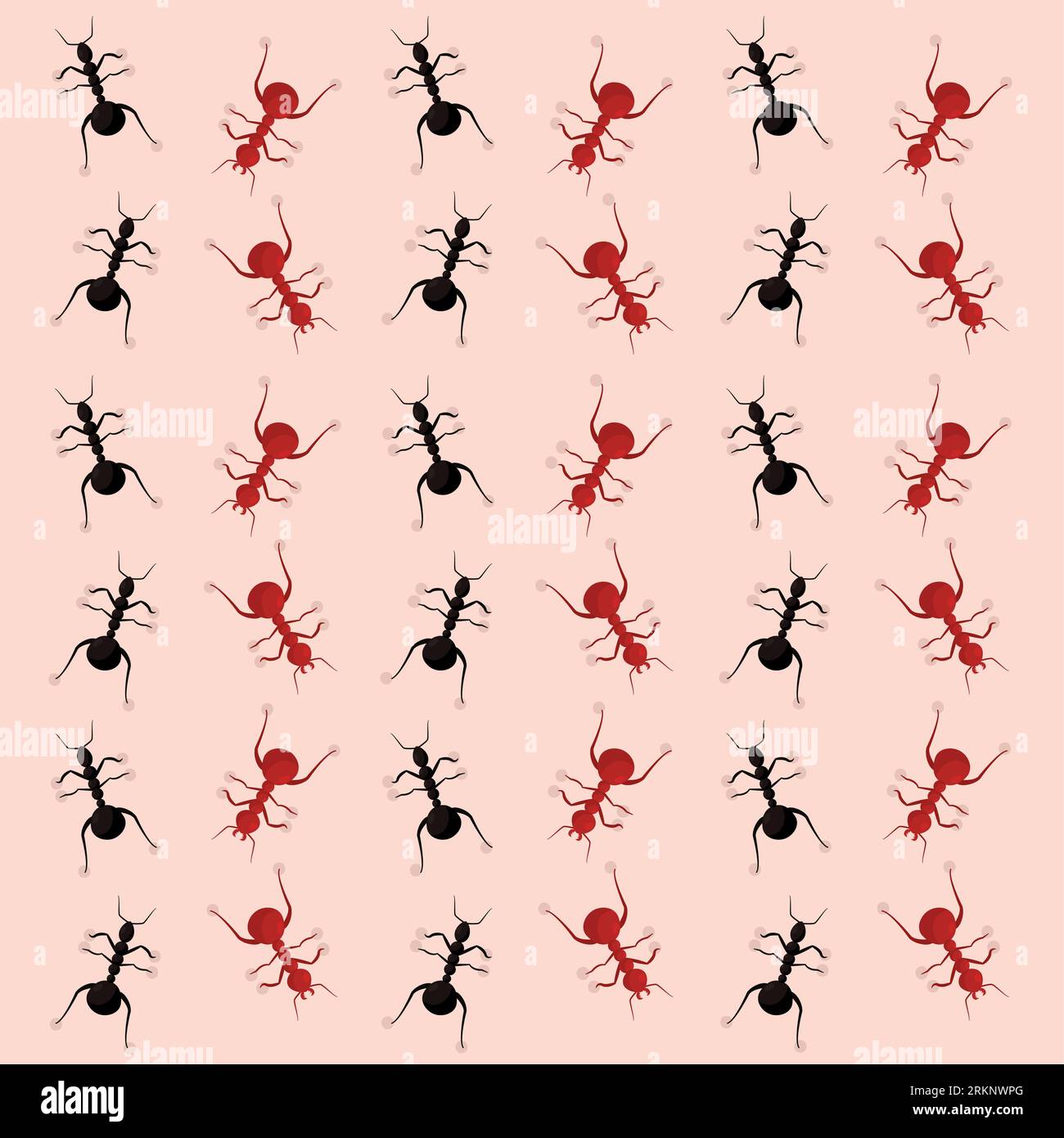 Seamless pattern background with ant insect icons Vector Stock Vector