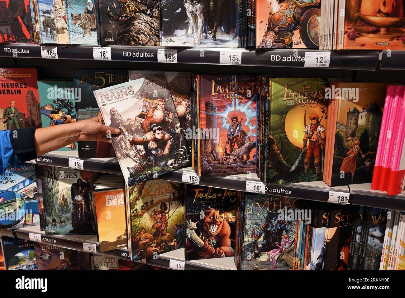 Fantasy Comic books in a store Stock Photo