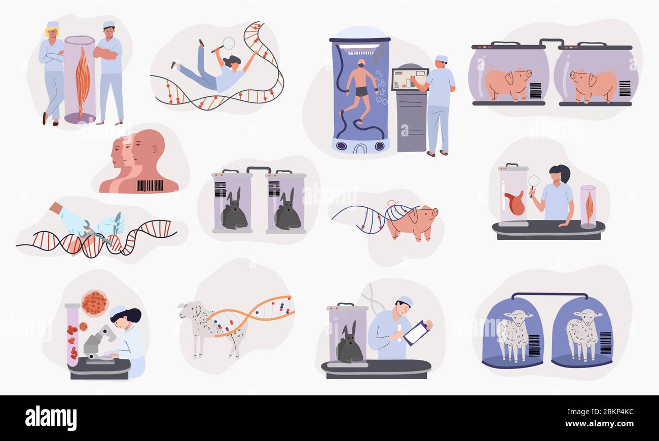 Human Cloning Clipart Graphic DNA Structure Stock Vector By