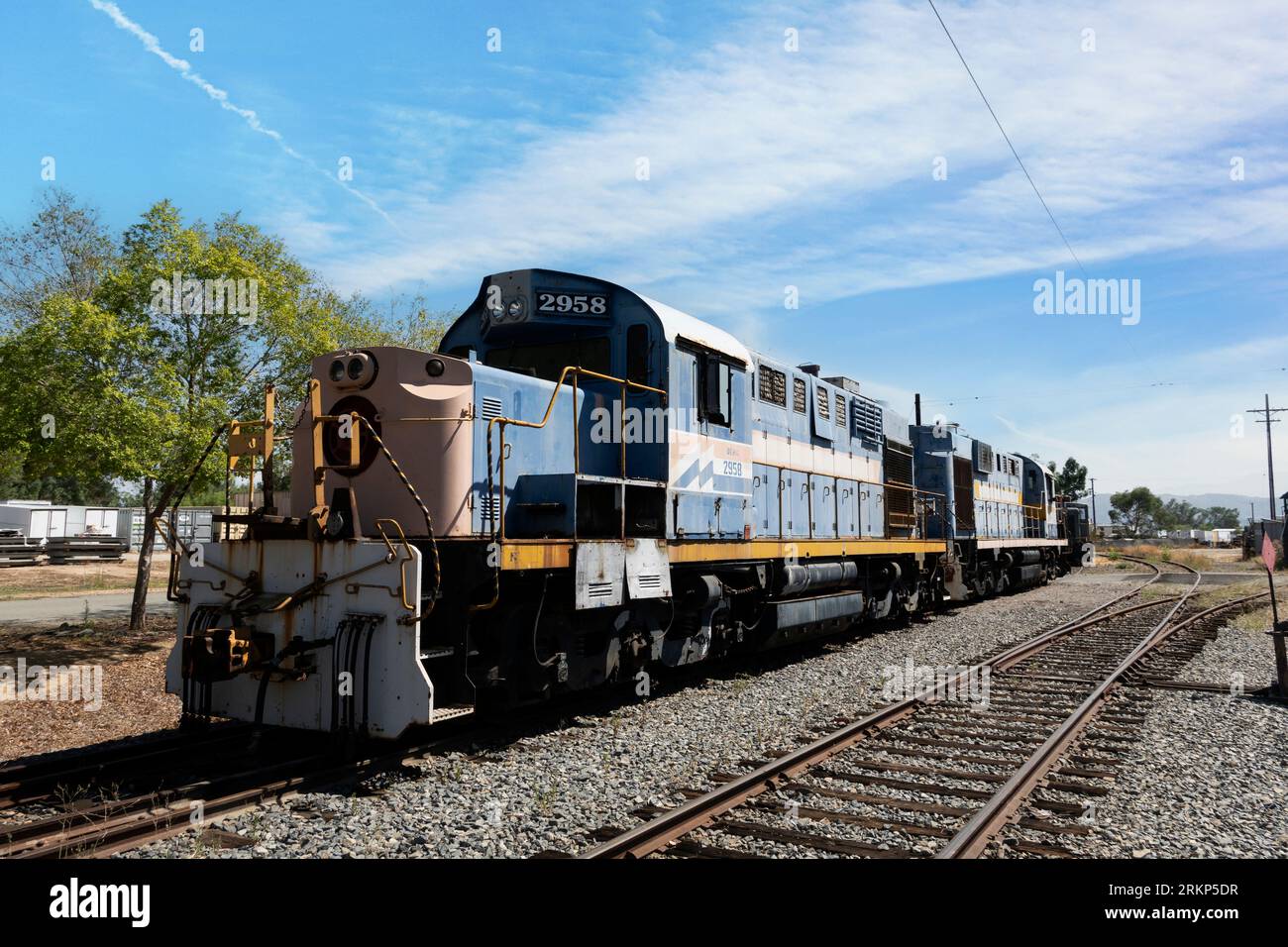 Perris, CA, USA - August 24, 2023: Southern Pacific 2958 dieselelectric ...