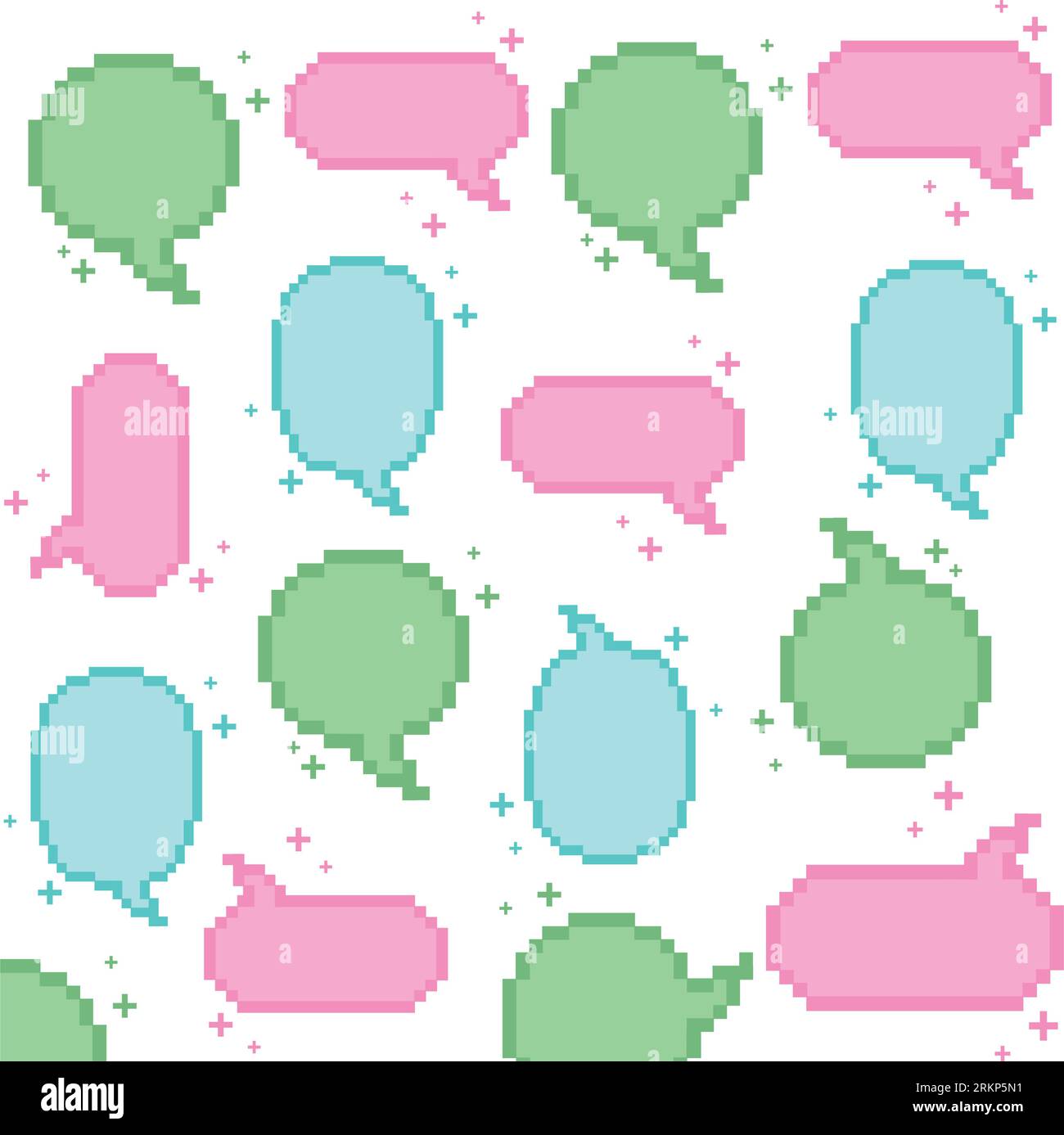 Seamless pattern with pixelated comic speech bubble chats Vector Stock Vector