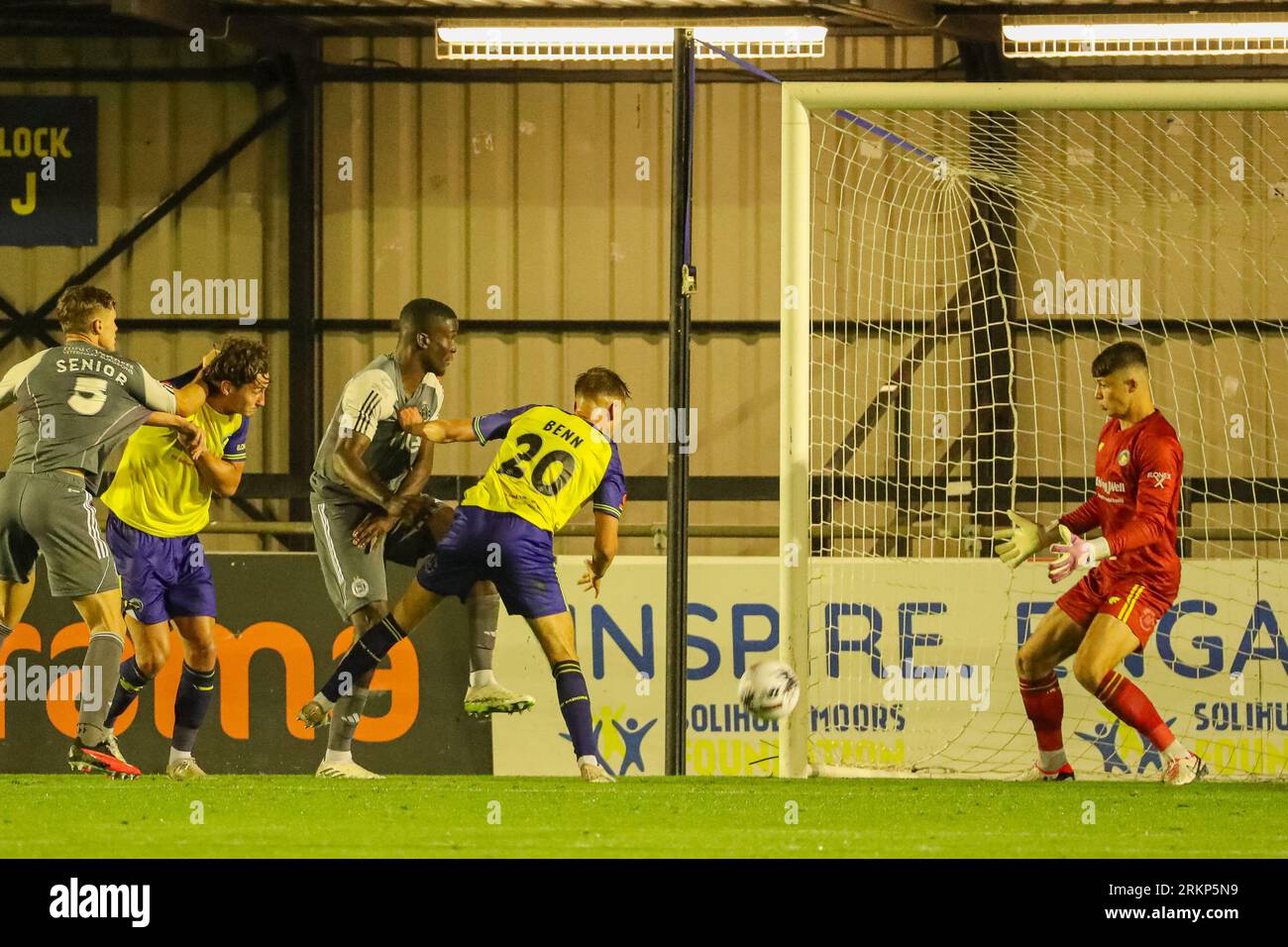 Armco Arena, Solihull, UK, 25th Aug 2023 GOAL! FC Halifax Town's Jo