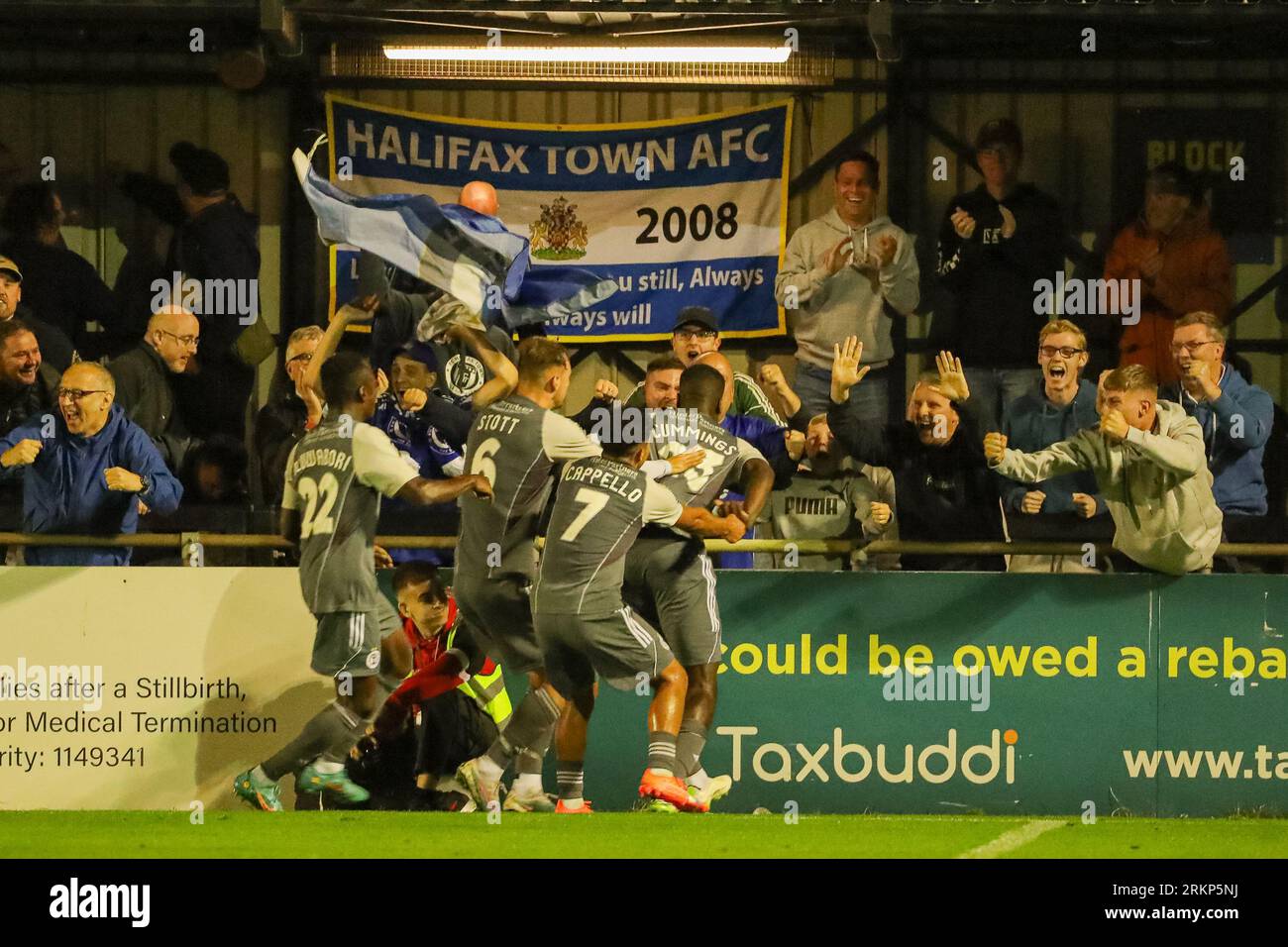 Armco Arena, Solihull, UK, 25th Aug 2023 GOAL! FC Halifax Town's Jo