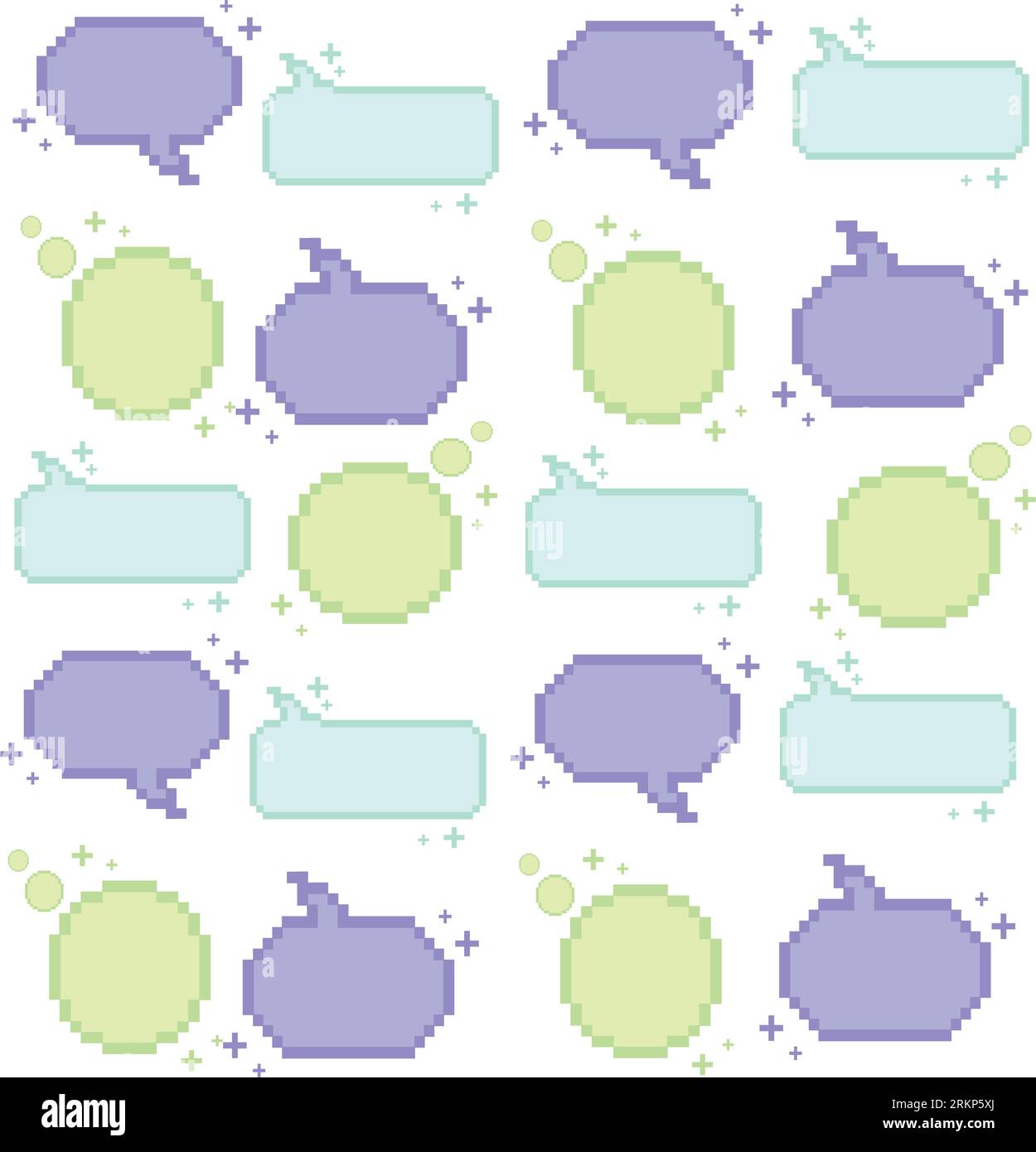 Seamless pattern with pixelated comic speech bubble chats Vector Stock Vector