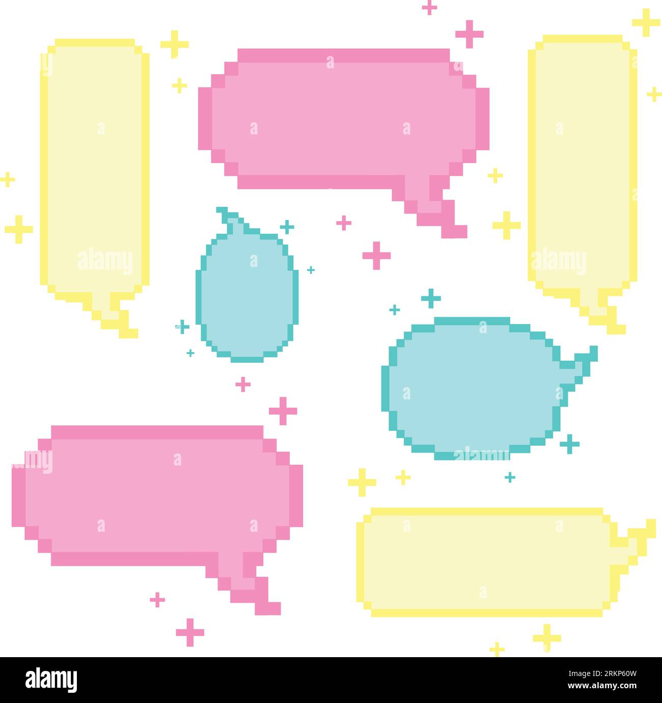Seamless pattern with pixelated comic speech bubble chats Vector Stock Vector