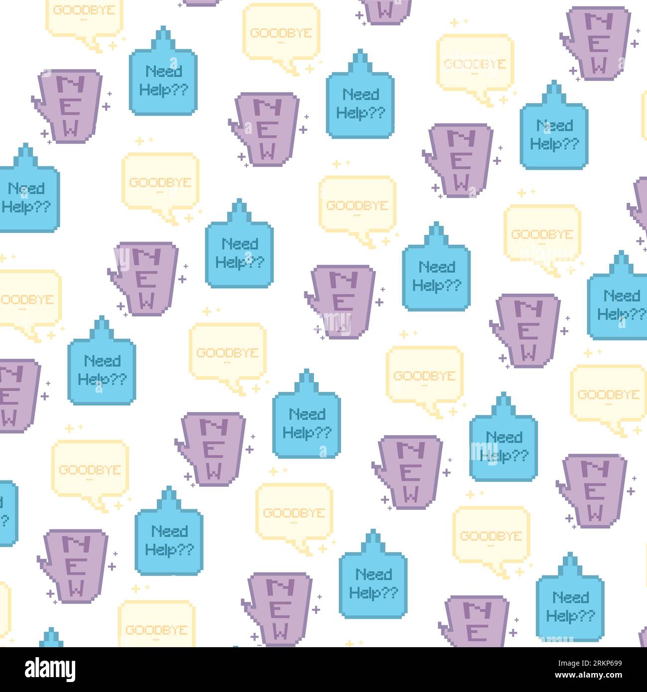 Seamless pattern with pixelated comic speech bubble chats Vector Stock Vector