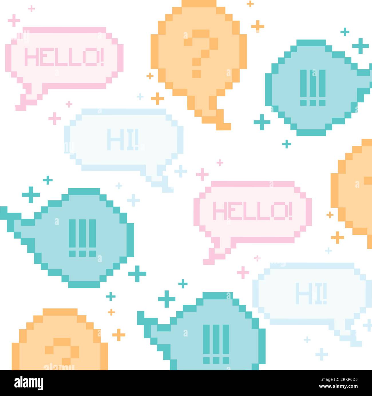 Seamless pattern with pixelated comic speech bubble chats Vector Stock Vector