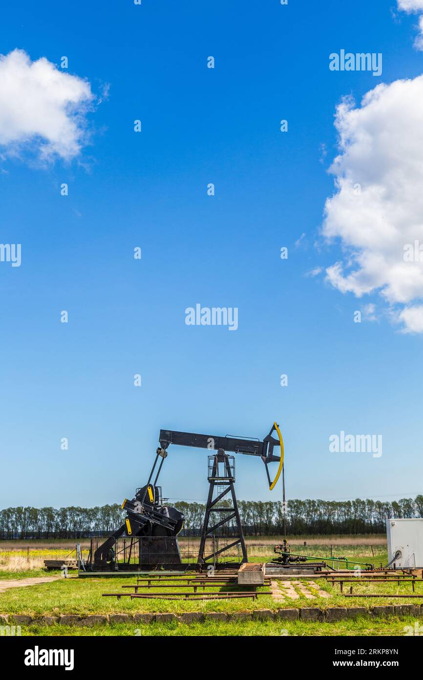 Production of mineral oil on the german island Usedom Stock Photo