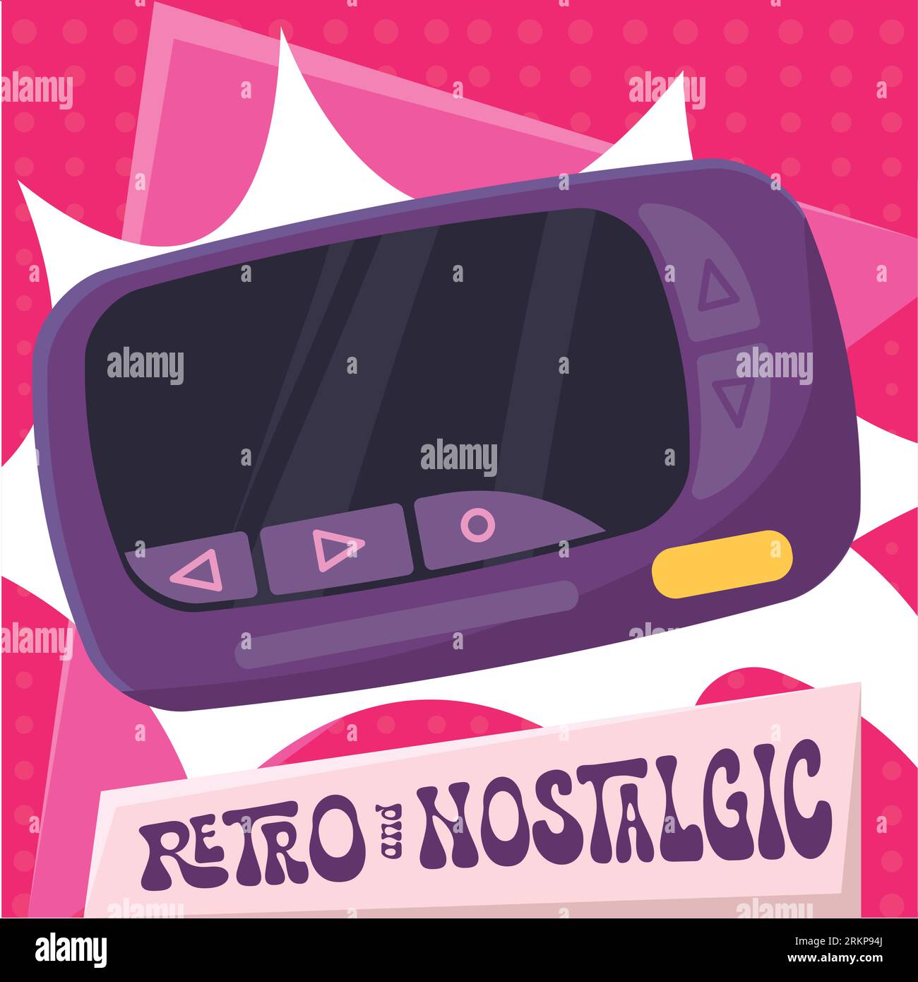 Isolated vintage beeper Nostalgic retro background Vector Stock Vector