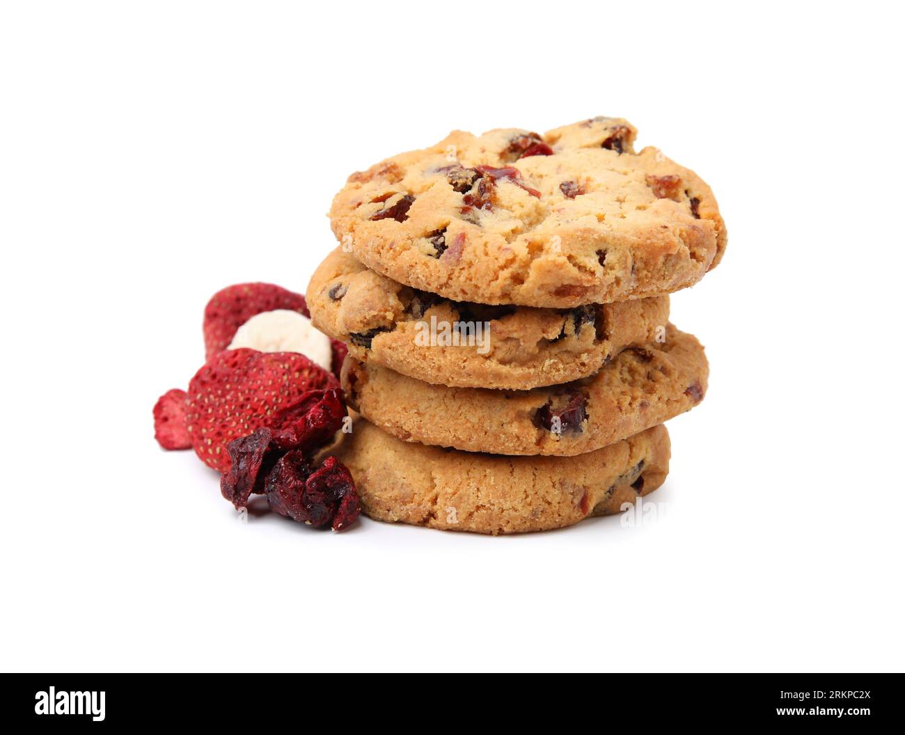 Cookies and freeze dried fruits isolated on white Stock Photo Alamy