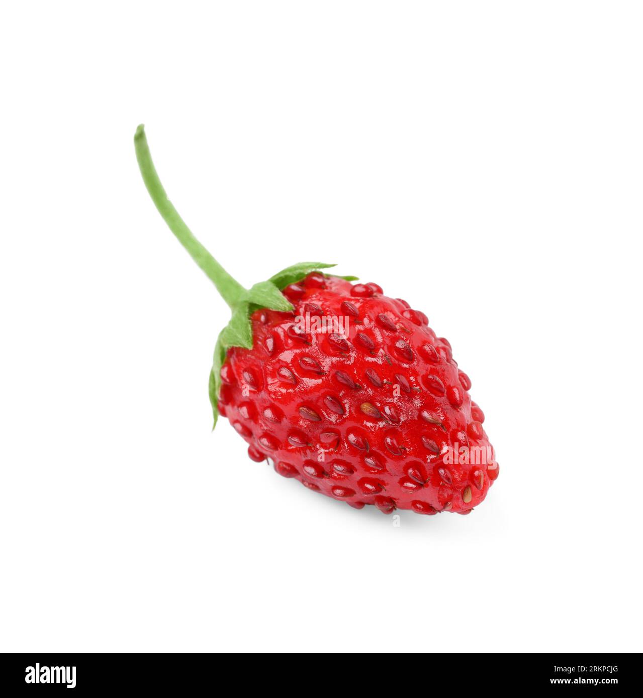 One ripe wild strawberry isolated on white Stock Photo - Alamy