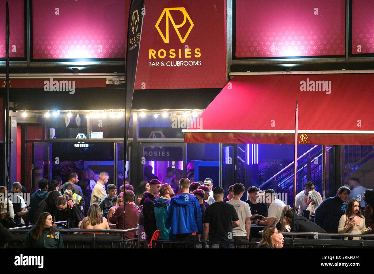 Broad Street, Birmingham, 26th August 2023 Partygoers enjoy a night