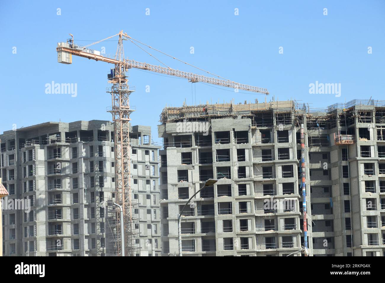 Giza, Egypt, August 19 2023 New residential high rise in Egypt, real estate developmental