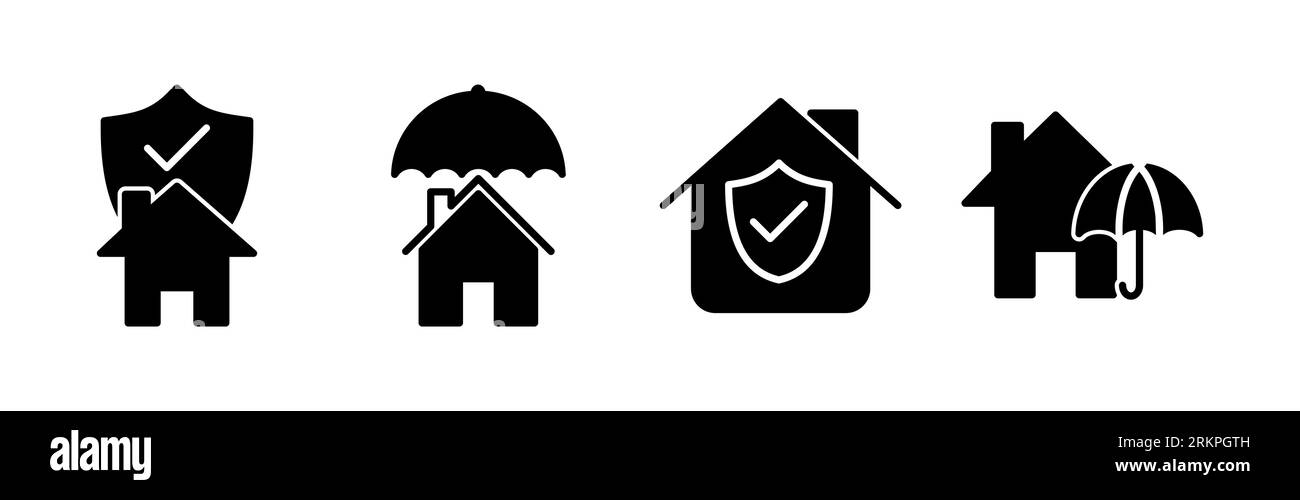 Home insurance icon vector. home shield protect logo Stock Vector Image ...