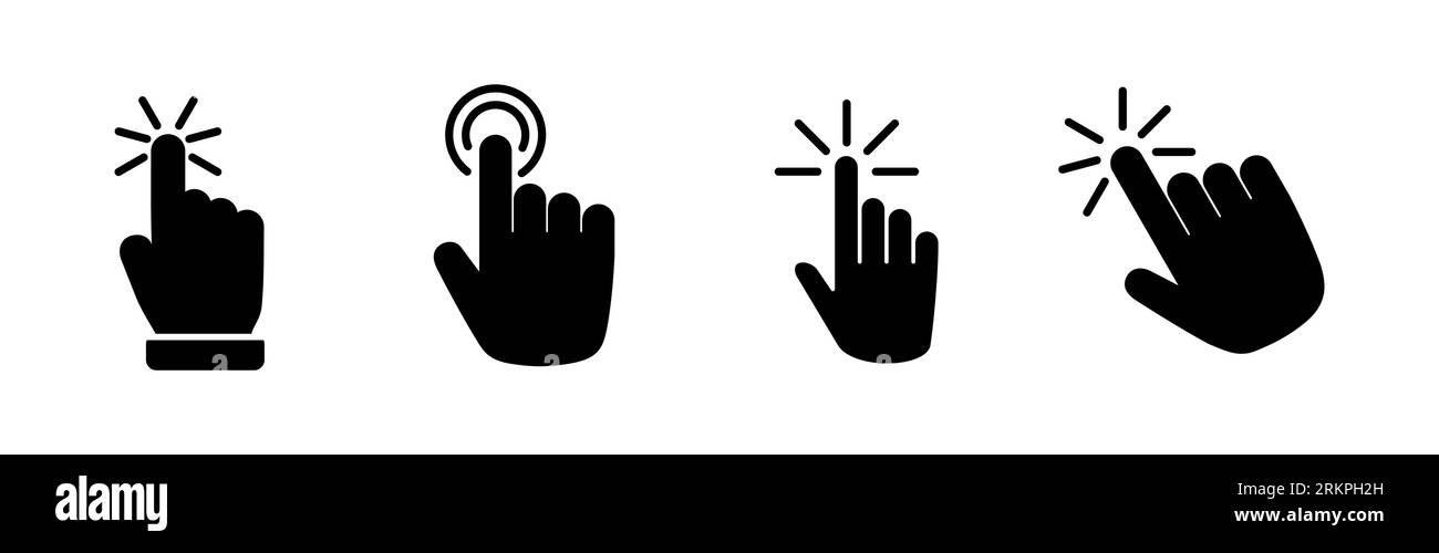 hand click icon vector. clicking finger icon. pointer icon Stock Vector ...