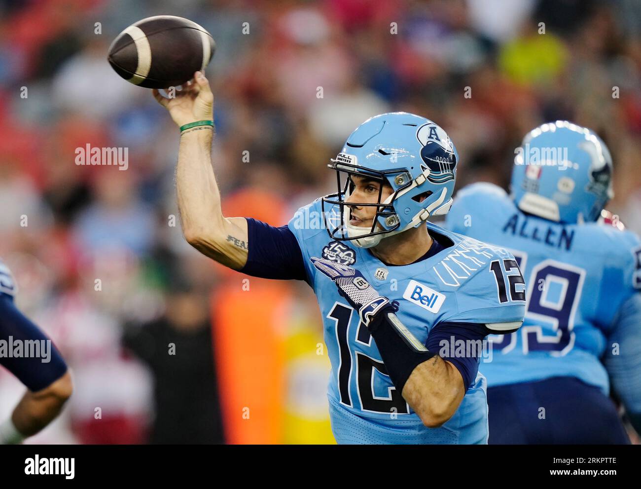 Toronto, Canada. 25th Aug, 2023. Toronto Argonauts quarterback