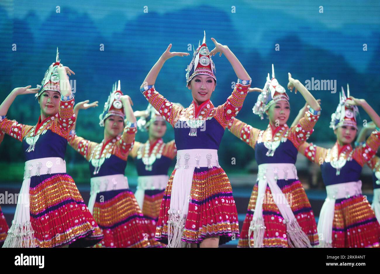 China ethnic group traditional dance hi-res stock